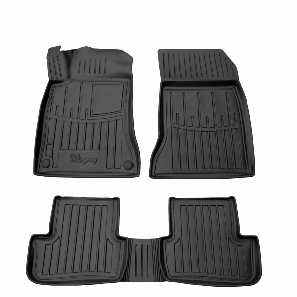 Guminiai 3D kilimėliai MERCEDES BENZ W176 A 2012-2018m., 5 pc. / juoda / 5012255 / paaukštintais kraštais